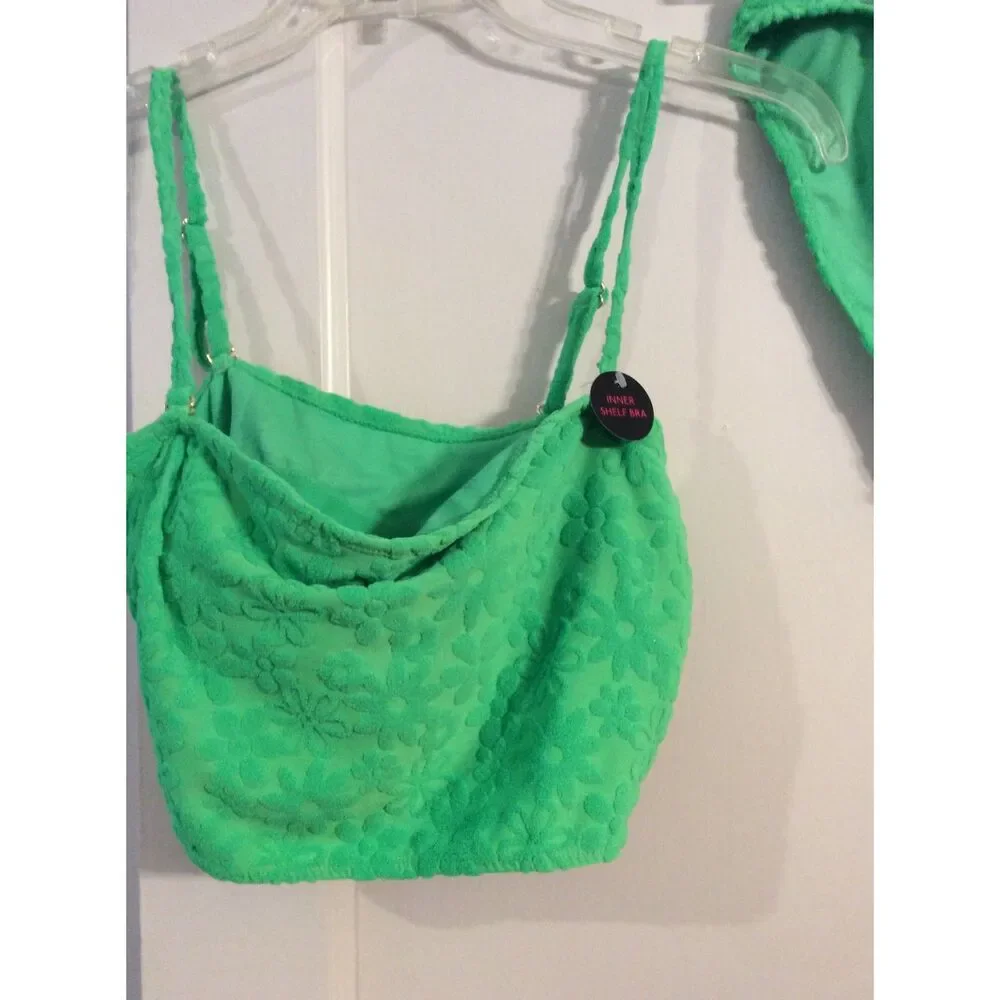 New NWT Green Size Large 11-13 Swim Suit Floral